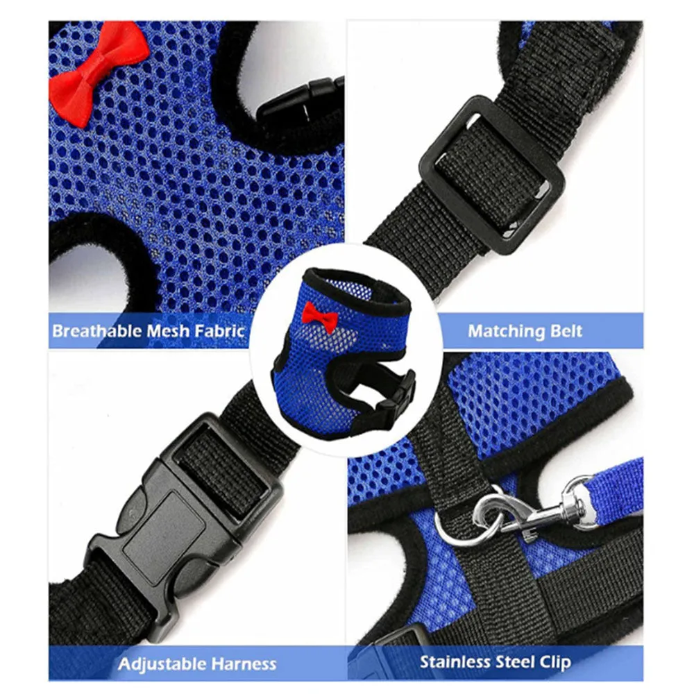 Pet chicken vest harness and belt collar set with traction rope for poultry handling in multiple colours and sizes