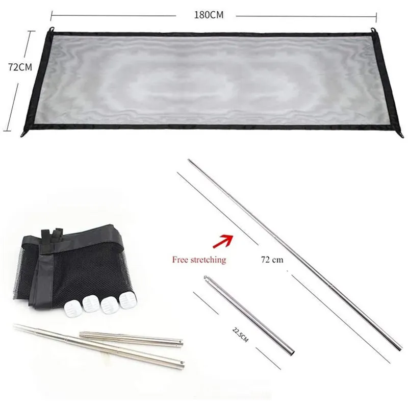 Portable folding dog quarantine fence in cloth mesh, small size 110x72cm, set up indoors