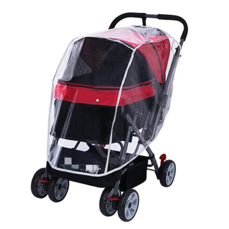 Pet stroller raincoat poncho in waterproof material for cat dog trolley with three size options
