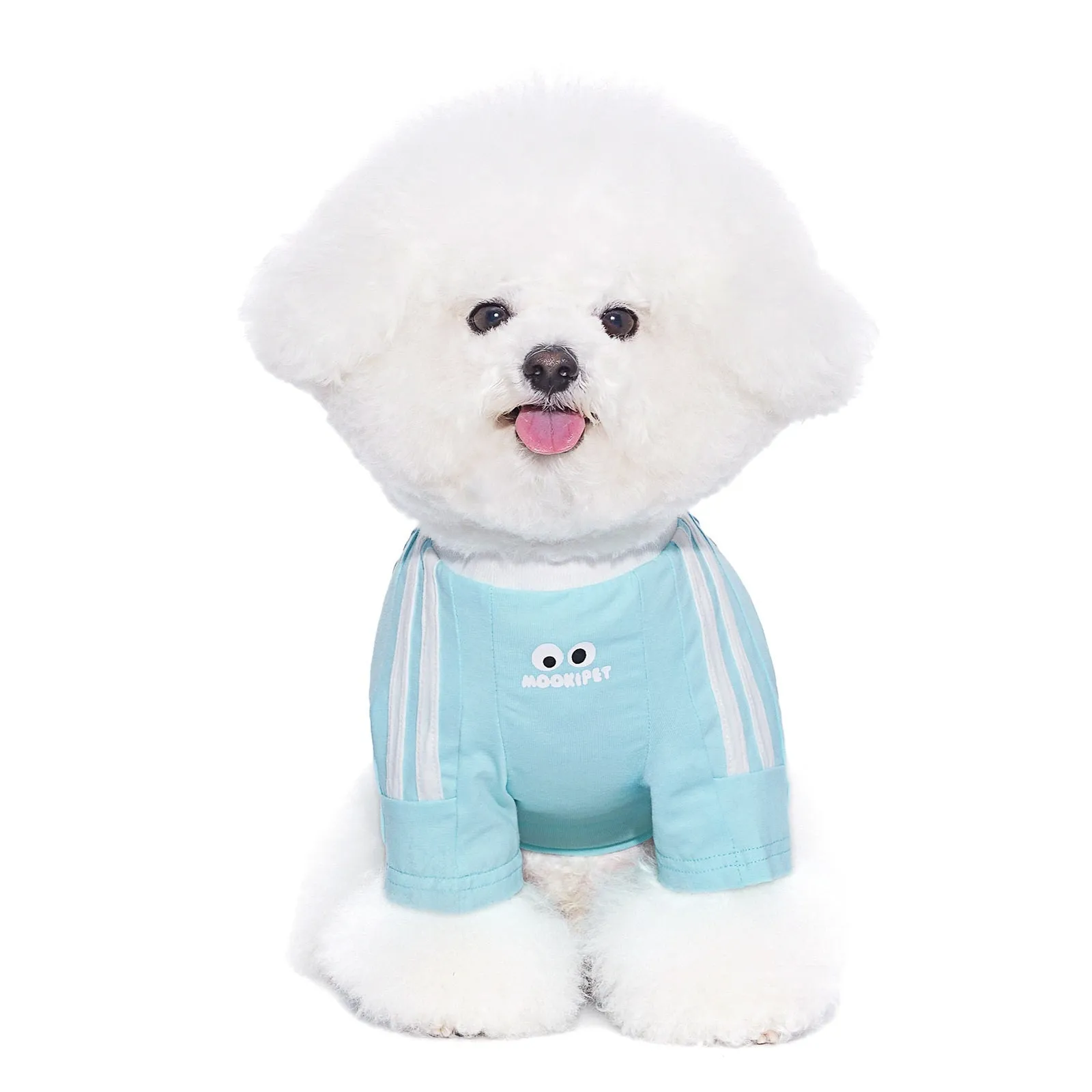 Thin cotton casual pet clothes for small schnauzer dog or cat in pink and blue from size XXS to XXL