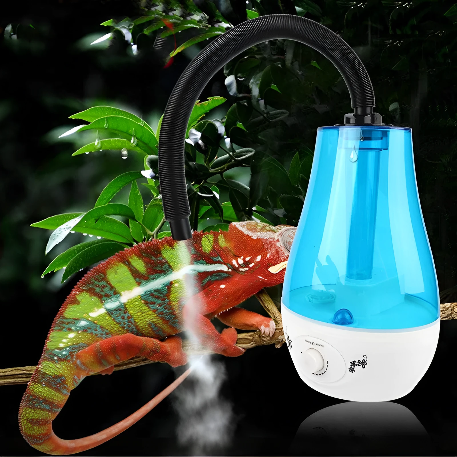 Climbing pet humidifier in ABS plastic with 3L tank for reptile enclosure