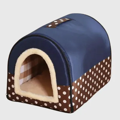 Blue cylinder cloth dog house for big dogs, removable washable cover, size 3XL for large breeds