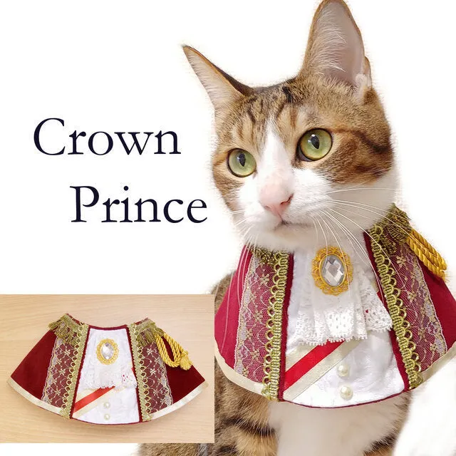 Polyester cat decoration bib in duke suit wine red, size S, showing front chest coverage