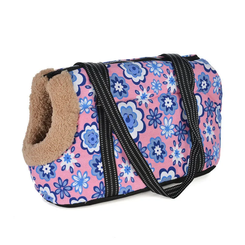 Outdoor travel pet backpack in non-woven fabric, small size, blue colour, for cats and small dogs