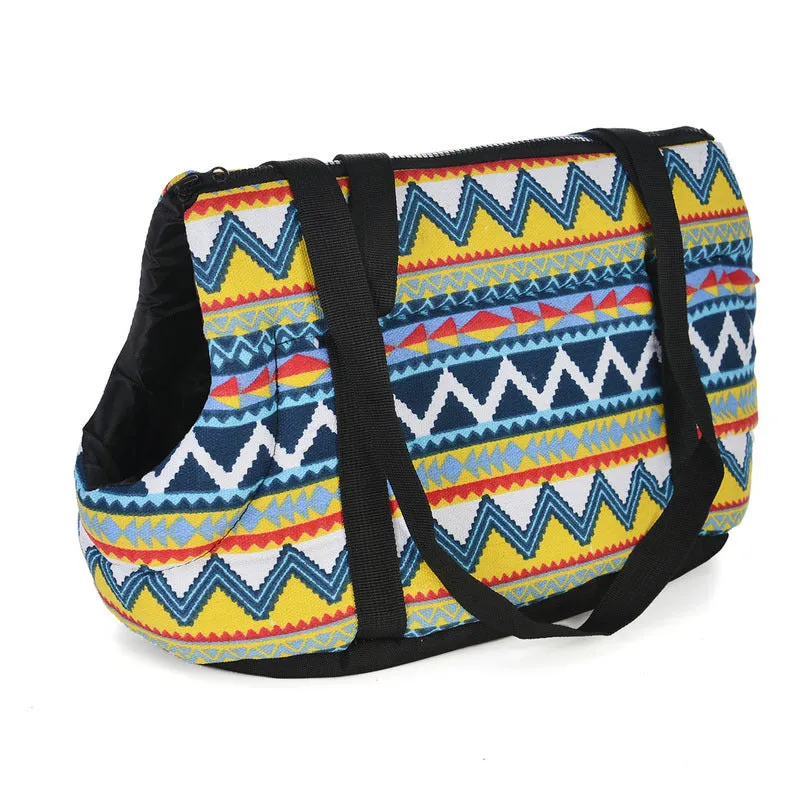 Outdoor travel pet backpack in non-woven fabric, small size, blue colour, for cats and small dogs