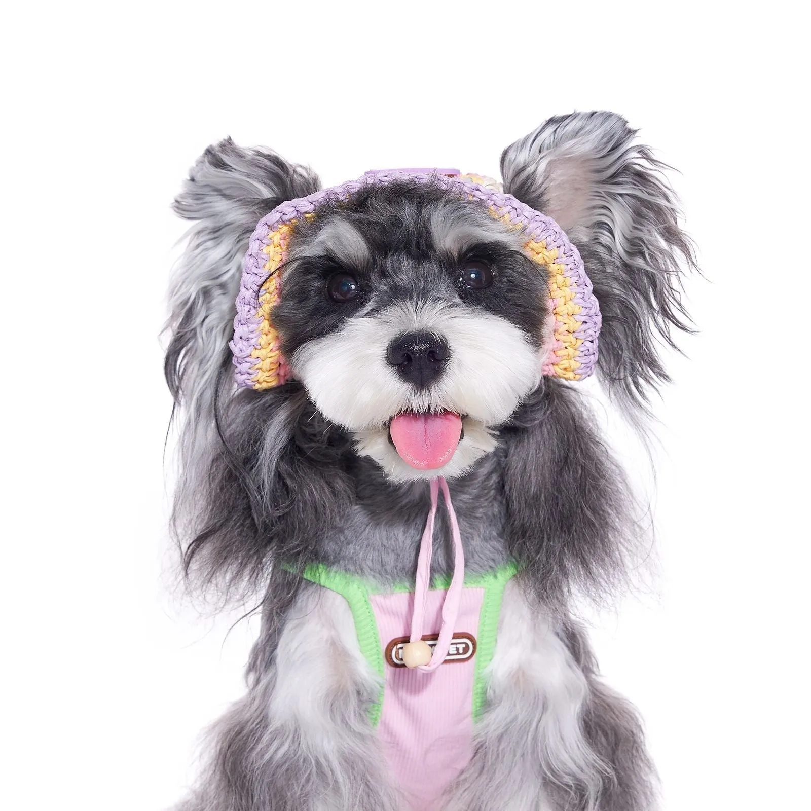 Dog woven sun hat in 100% paper casual style for small breeds summer use