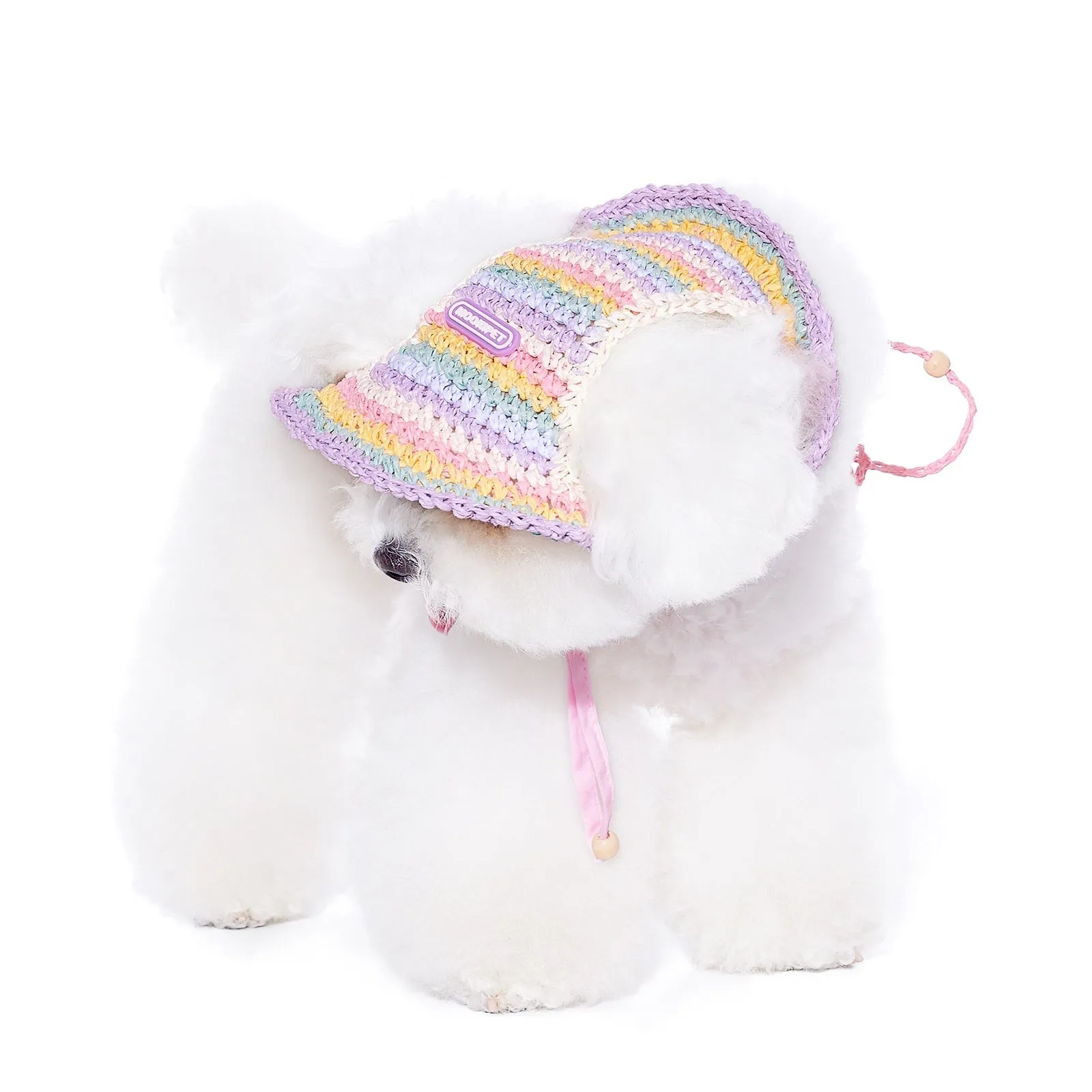 Dog woven sun hat in 100% paper casual style for small breeds summer use