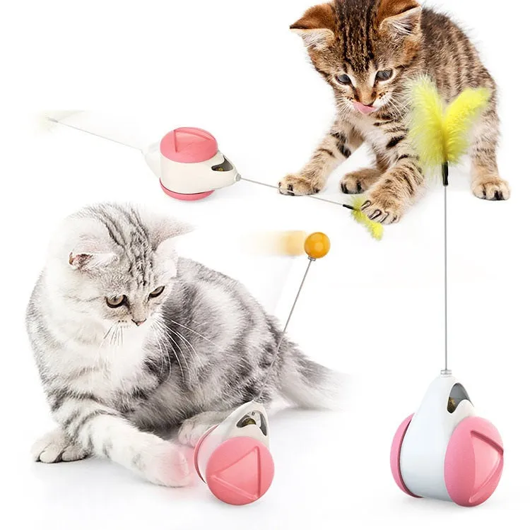 Balance swing car cat toy in plastic, available in multiple colours, self-moving swing action