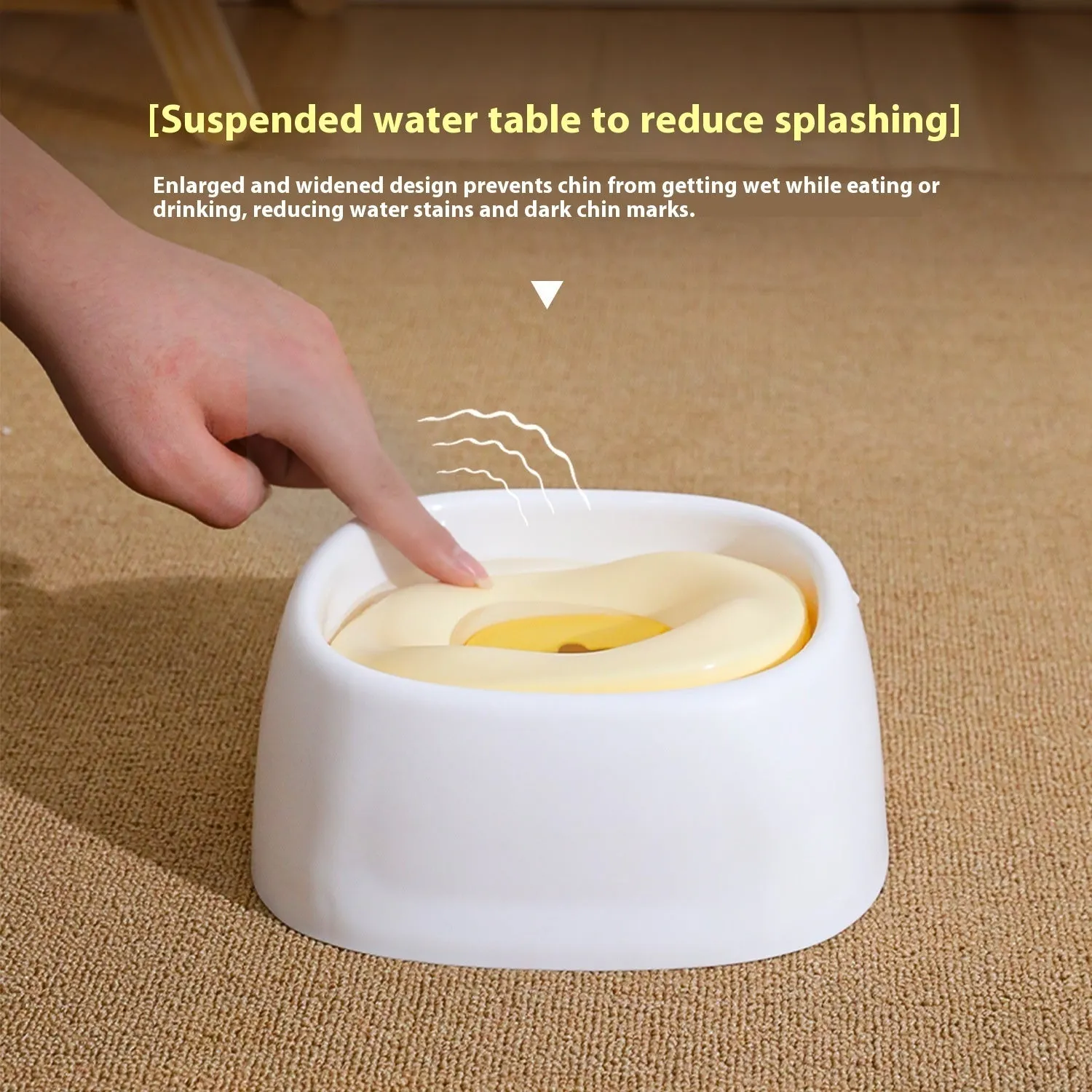 Anti-tumble dog keep dry mouth floating bowl in PP plastic with 1500ml or 2000ml capacity in various colours