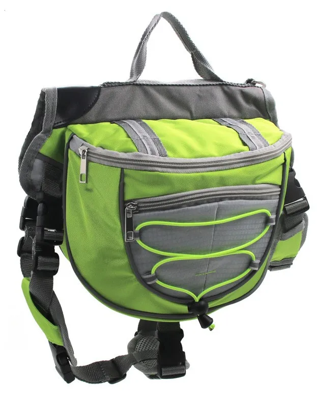 Nylon plaid pet carrier backpack for small dogs and cats in green colour