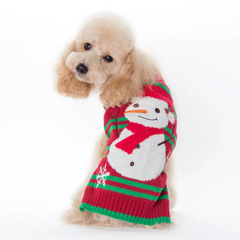 Pet dog Christmas pompom sweater in black on small dog unisex acrylic knit holiday outfit