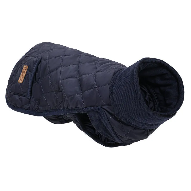 Beige British-style cotton vest for short leg dogs on small pet, autumn winter wear