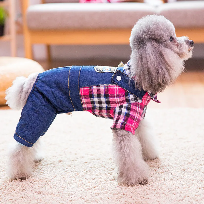 Pet fun paw print bear cotton padded leisure coat for dogs and cats in brown black spot
