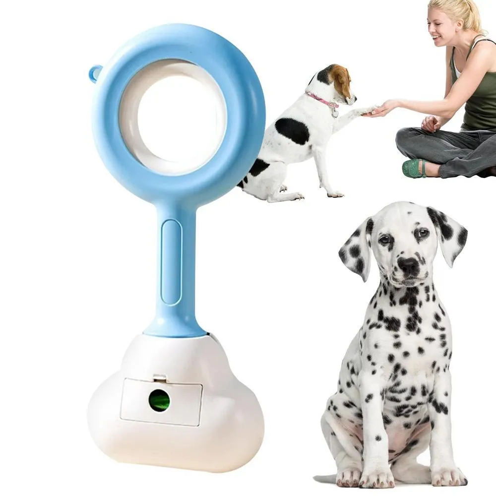 Cloud shape jaw dog pooper scooper with comfortable grip handle in white blue colour