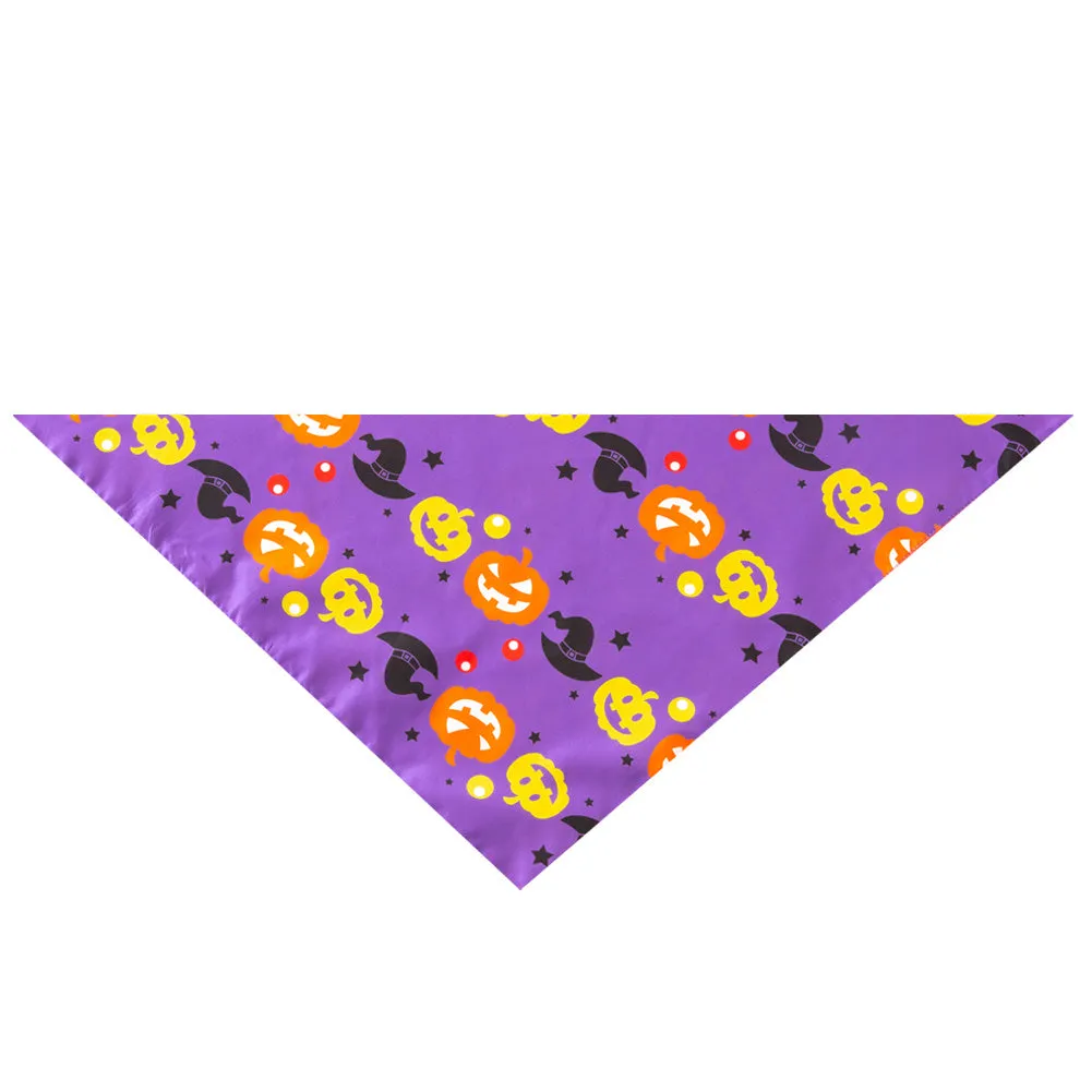 Halloween pet saliva towel with ghost print on cotton fabric, 48x48x70cm, for cats and dogs