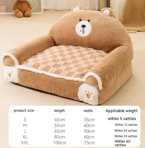Small and Medium-Sized Dogs Teddy Bichon Winter Warm Dehaired Angora Dog Bed Cat Sofa Corduroy 40x30cm 45x35cm 55x45cm Brown Bear Purple Lamb