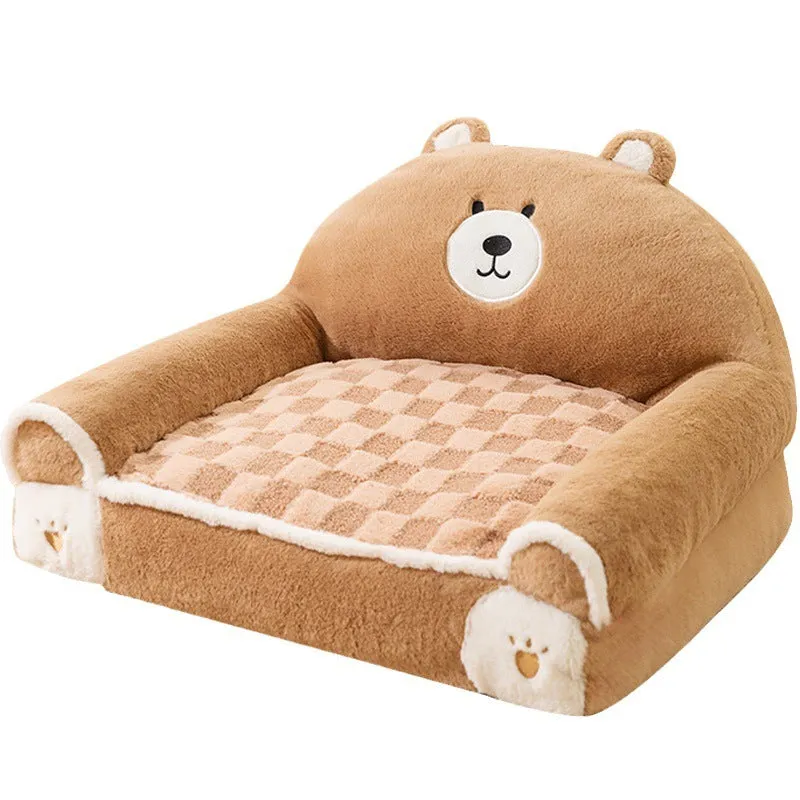 Small and Medium-Sized Dogs Teddy Bichon Winter Warm Dehaired Angora Dog Bed Cat Sofa Corduroy 40x30cm 45x35cm 55x45cm Brown Bear Purple Lamb