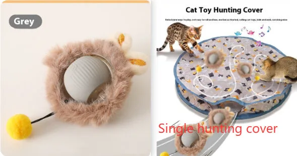 Plush silicone cat ball toy in green colour with rolling movement design