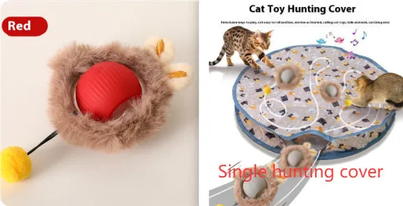 Plush silicone cat ball toy in green colour with rolling movement design