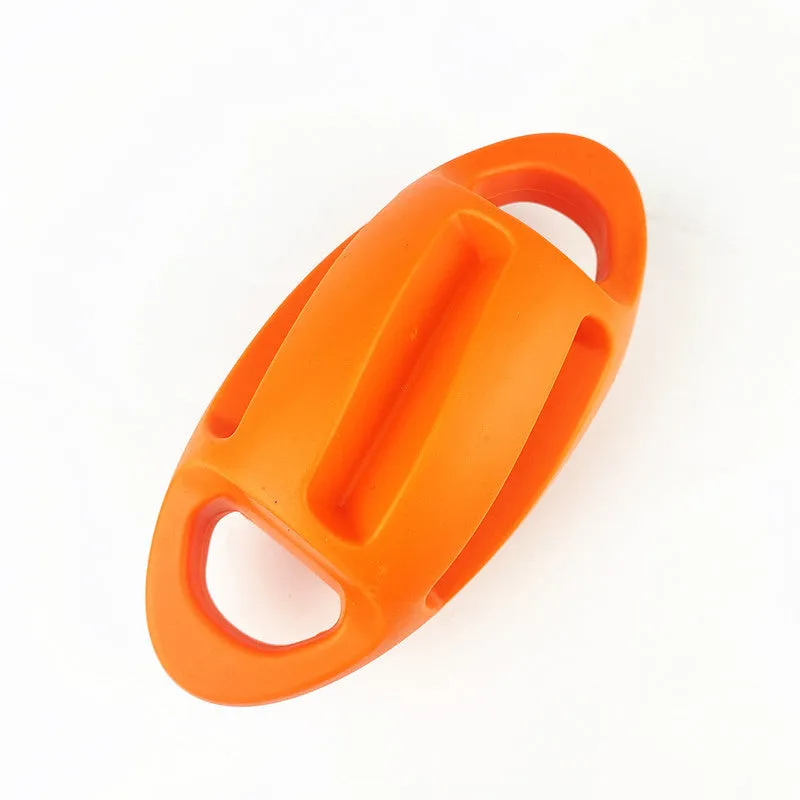 Blue and orange bite-resistant floating TPE rubber dog vocal toy with squeaker