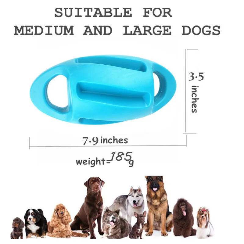 Blue and orange bite-resistant floating TPE rubber dog vocal toy with squeaker