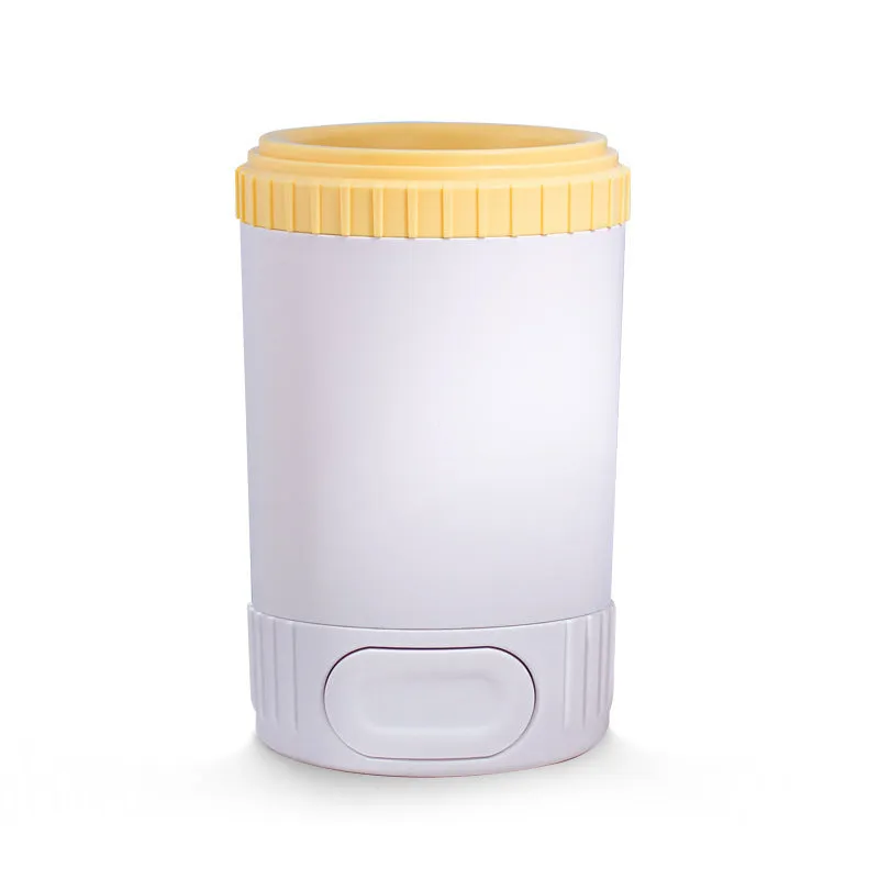 Automatic pet foot wash cup with silicone bristles for small and medium dogs in light grey