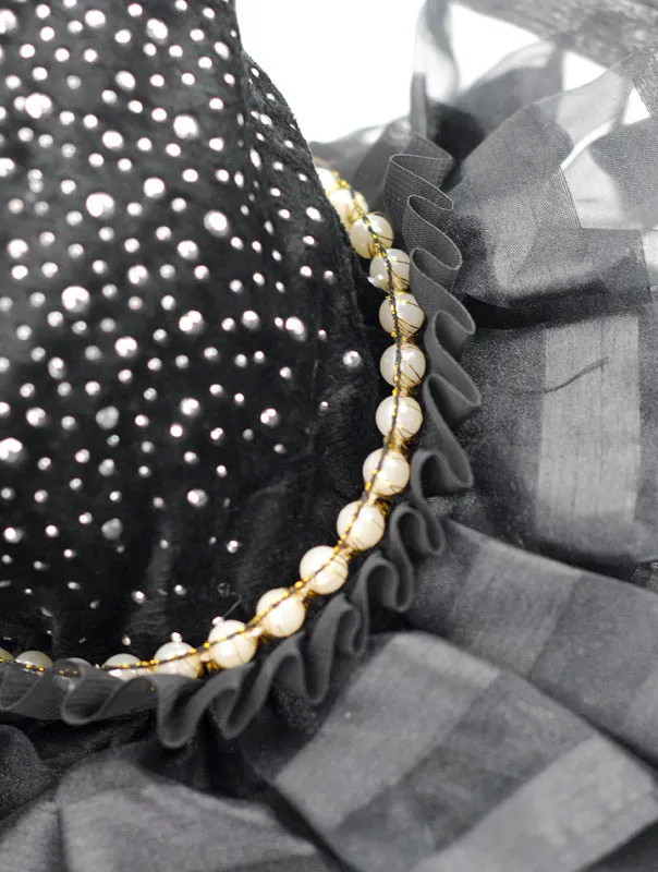 Black princess-style polyester dog skirt for weddings and events