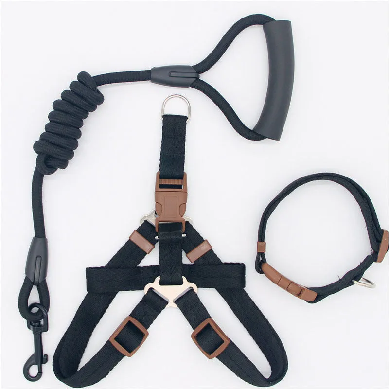 Nylon dog leash in black with clip, suitable for dogs up to 60 kg, multiple colour options.