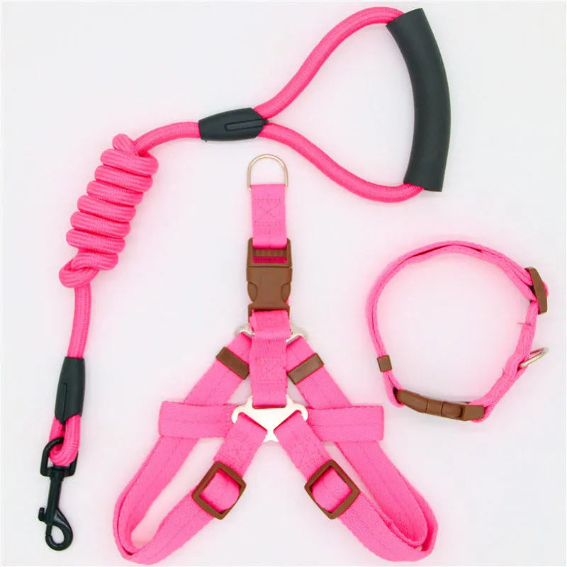 Nylon dog leash in black with clip, suitable for dogs up to 60 kg, multiple colour options.