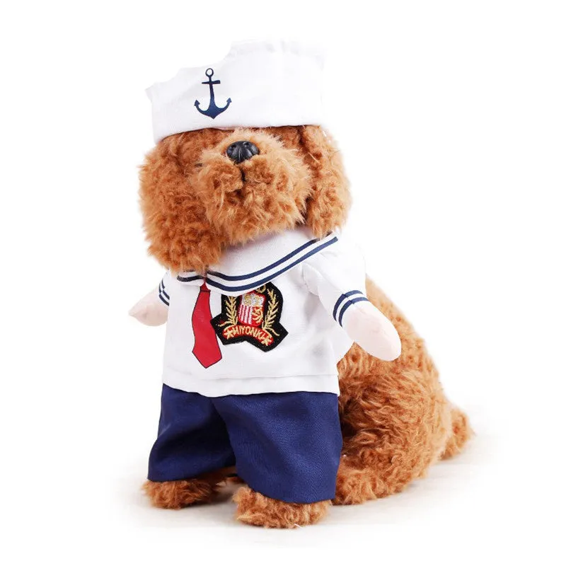 Funny pet clothes costume set with polyester fibre material, adjustable hat with skull design, and Velcro collar for dogs and cats