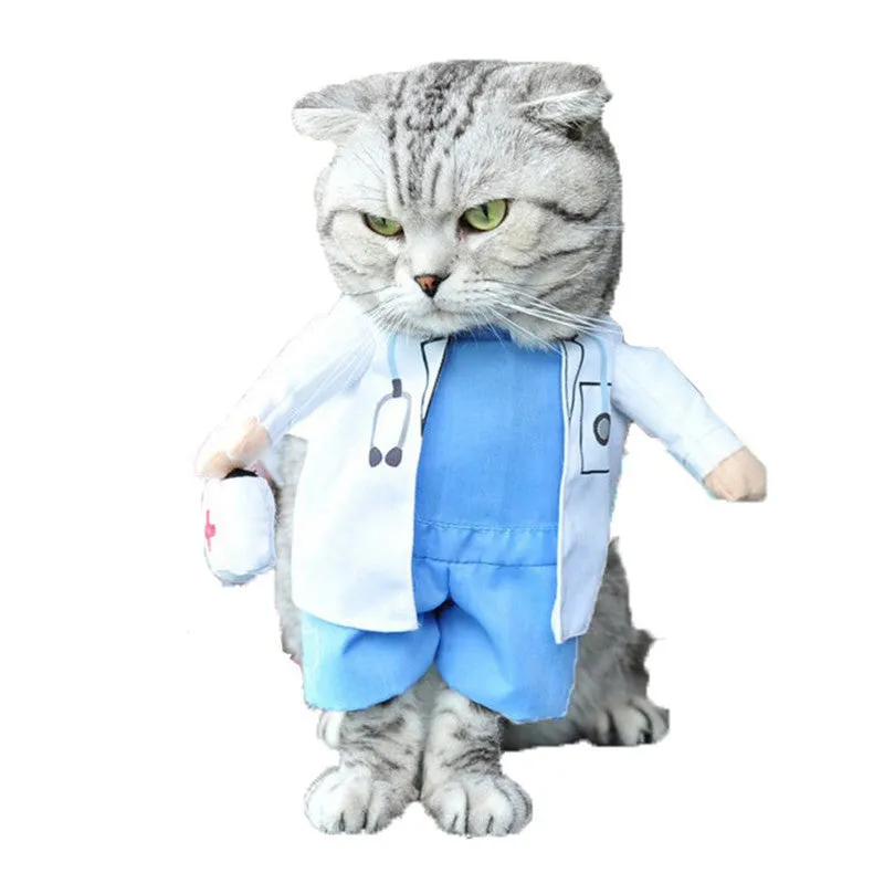 Funny pet clothes costume set with polyester fibre material, adjustable hat with skull design, and Velcro collar for dogs and cats