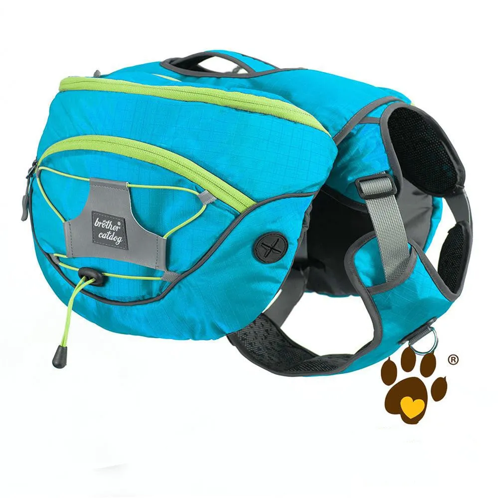 Pet self backpack in blue for medium and large dogs with adjustable straps