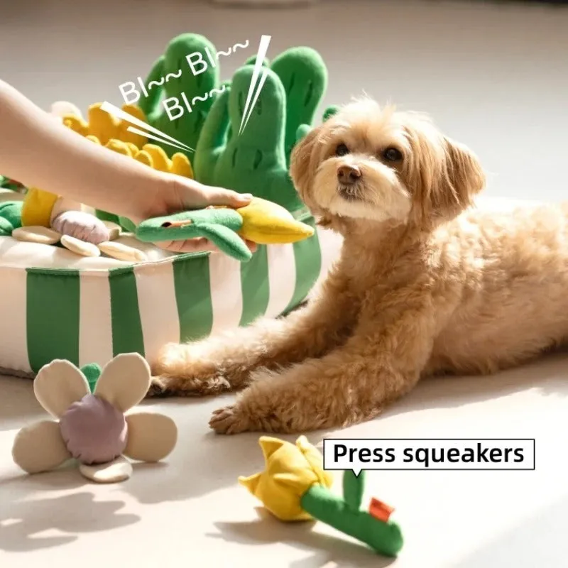 Pet dog food leakage educational toy set with 18-piece Music Garden in Le Smell Garden colour, 40x50x26cm, made from velvet and fleece