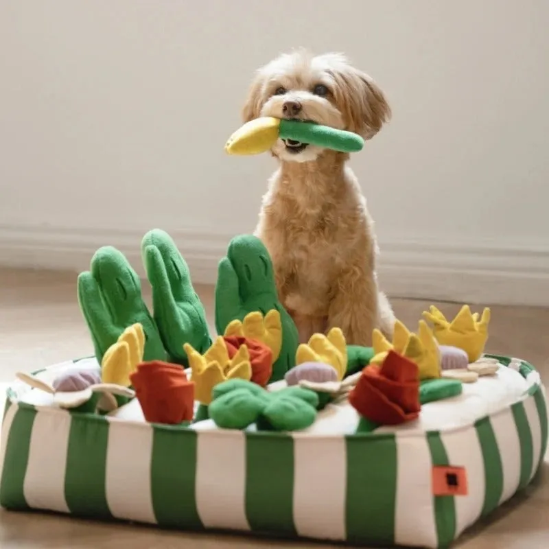 Pet dog food leakage educational toy set with 18-piece Music Garden in Le Smell Garden colour, 40x50x26cm, made from velvet and fleece