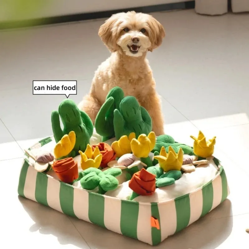 Pet dog food leakage educational toy set with 18-piece Music Garden in Le Smell Garden colour, 40x50x26cm, made from velvet and fleece