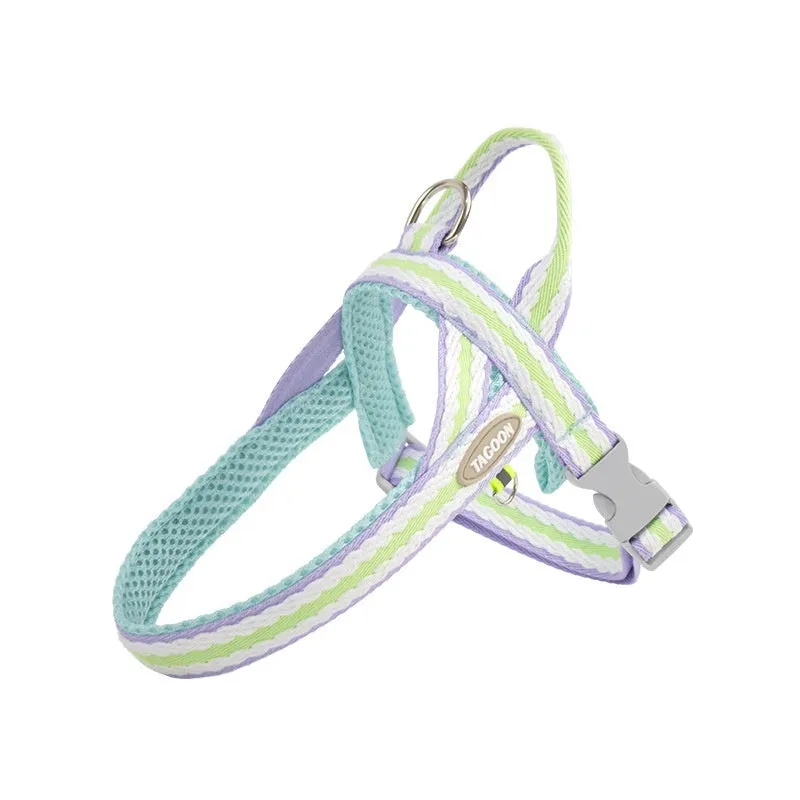 Y-shaped polyester dog harness with 1.4 metre walking rope in multiple colour options