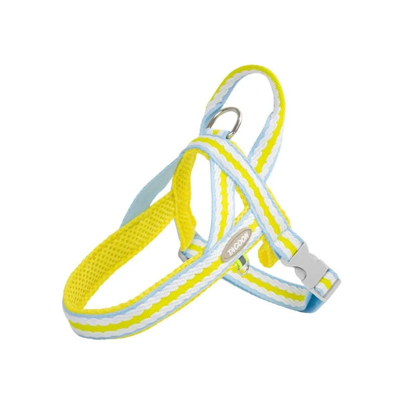 Y-shaped polyester dog harness with 1.4 metre walking rope in multiple colour options