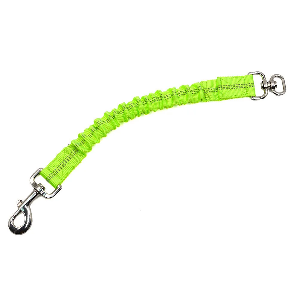 Reflective elastic nylon dog leash extension in black 2.5x37-45cm with scalable design