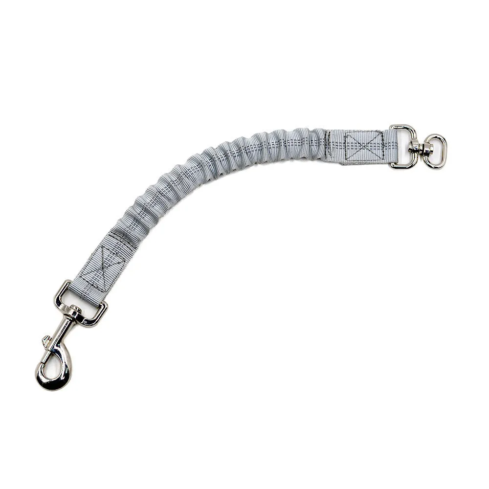 Reflective elastic nylon dog leash extension in black 2.5x37-45cm with scalable design
