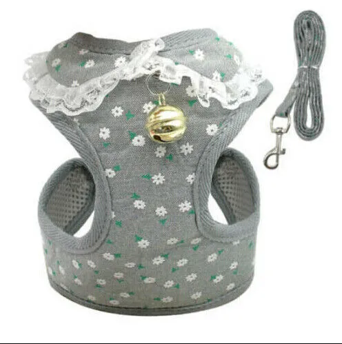 Pet cute chest strap breathable tank top style dog harness in fibre material