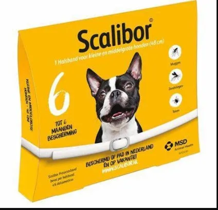 Large grey scalibor dog flea deworming collar made from mohair material for insect repellent use