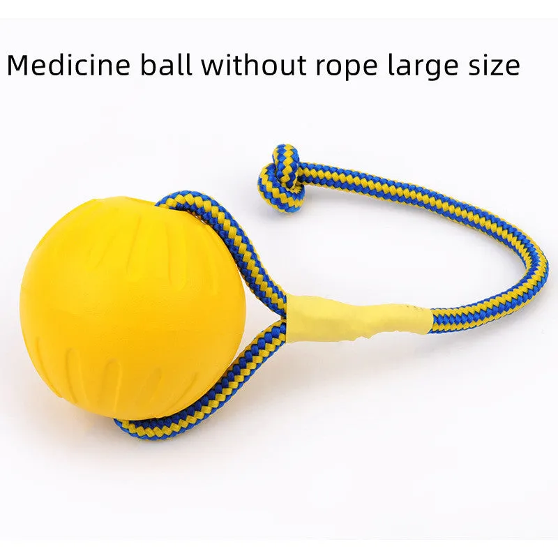 EVA floating dog training ball with rope in 7cm small size for puppy fetch and chew play
