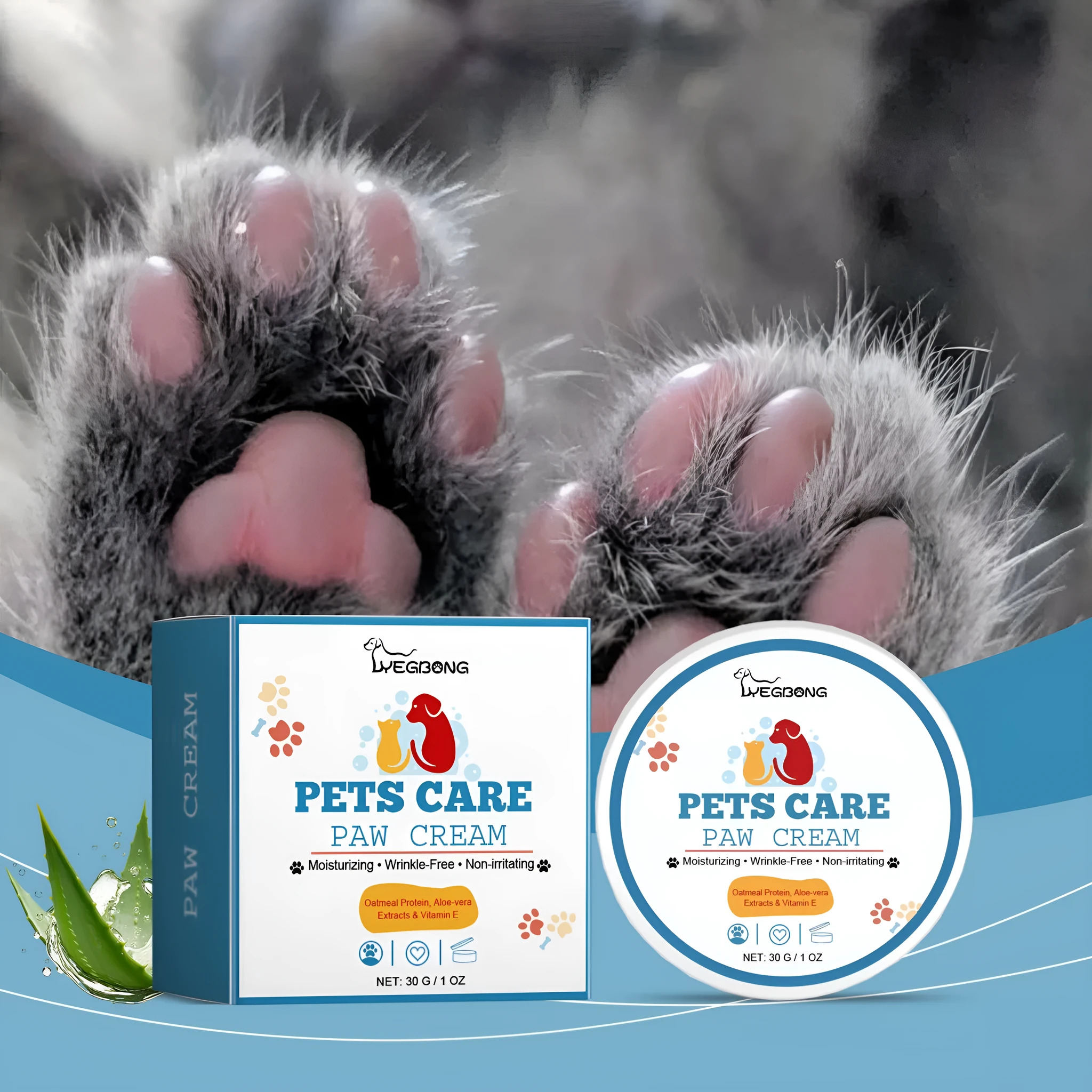 30g pot of Pet Paw Care Cream Deep Moisturizing for dogs with oat protein and aloe extract