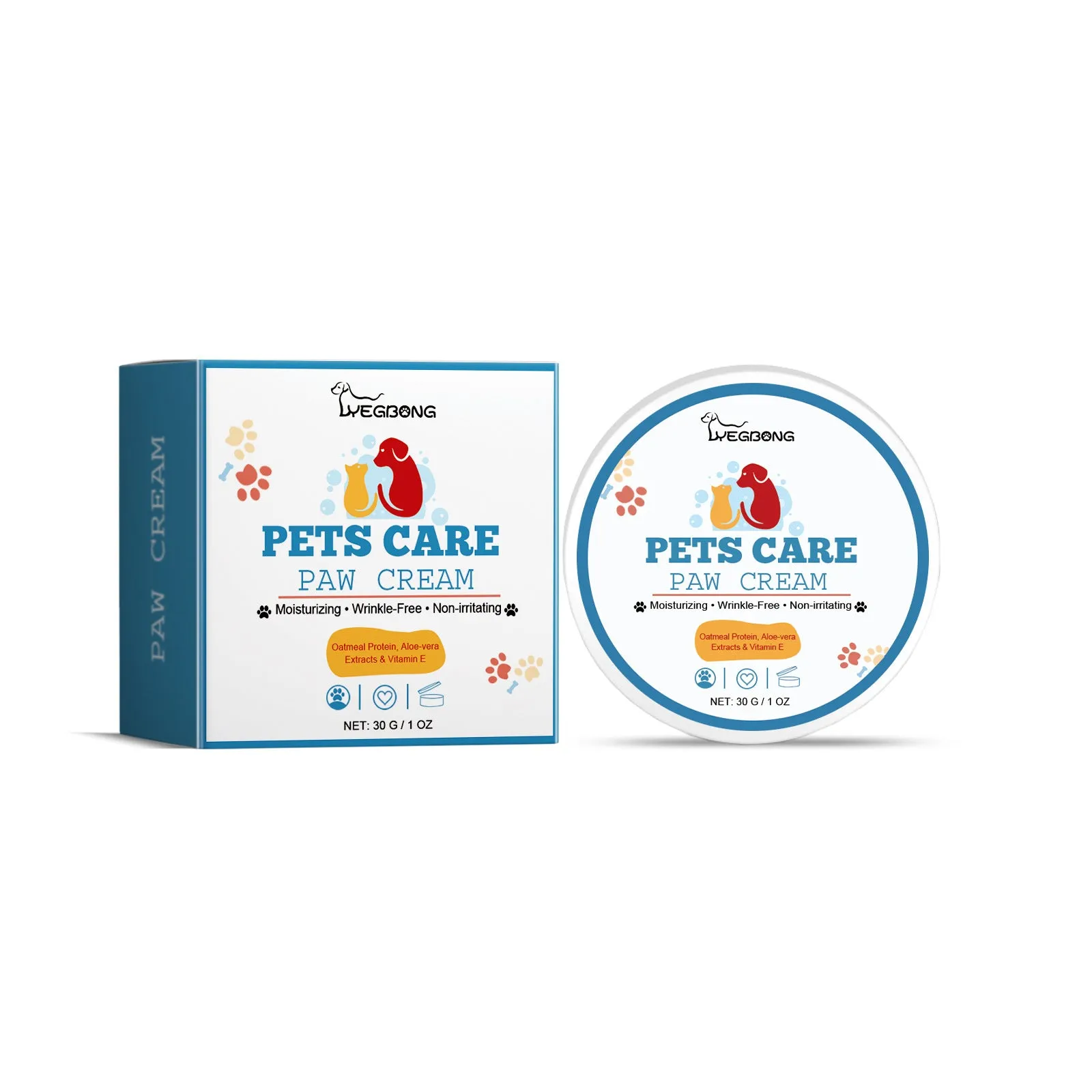 30g pot of Pet Paw Care Cream Deep Moisturizing for dogs with oat protein and aloe extract