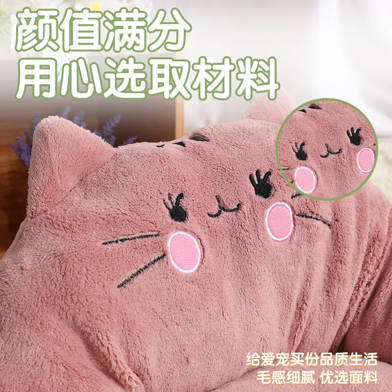 Cloth cat bed dog bed kennel 45x43x25cm in Cat Red colour on floor