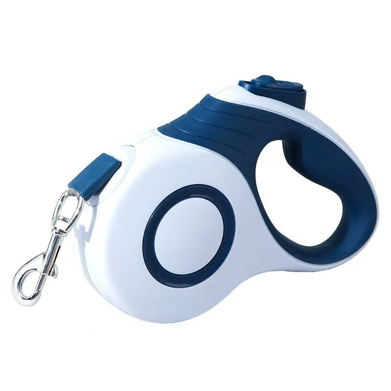 Blue 3 metre retractable dog leash with explosion-proof design for medium and large dogs made of PP and TPR