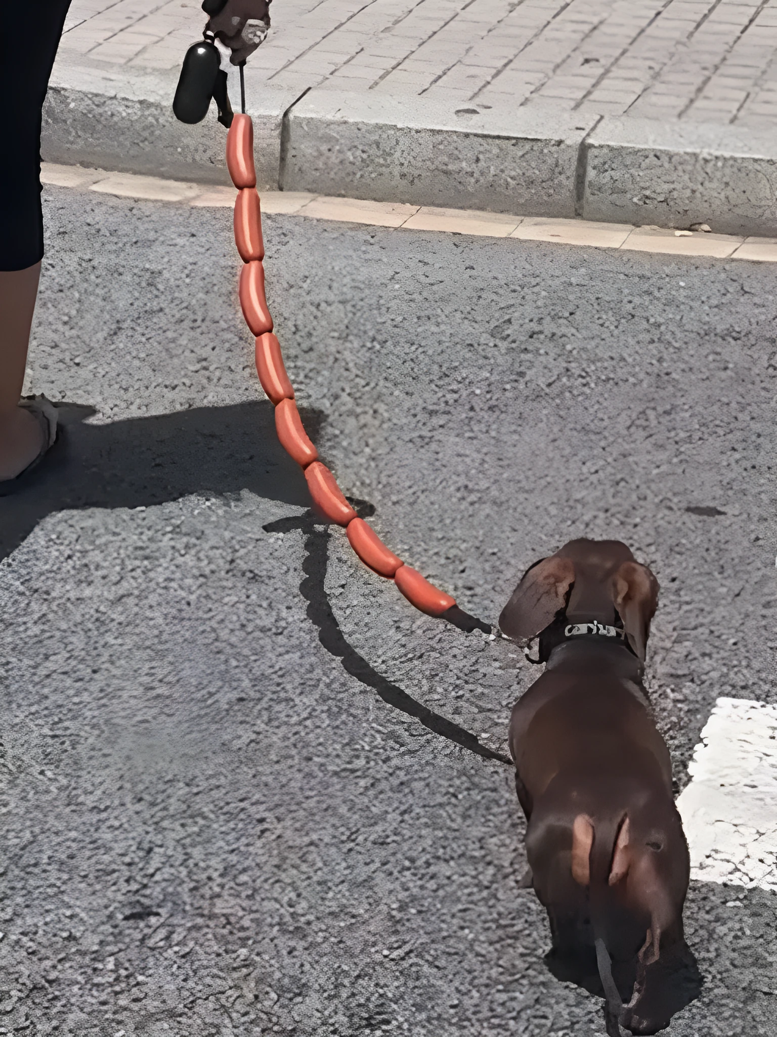 108cm thick rope dog traction chain lead with funny sausage design for small medium pets