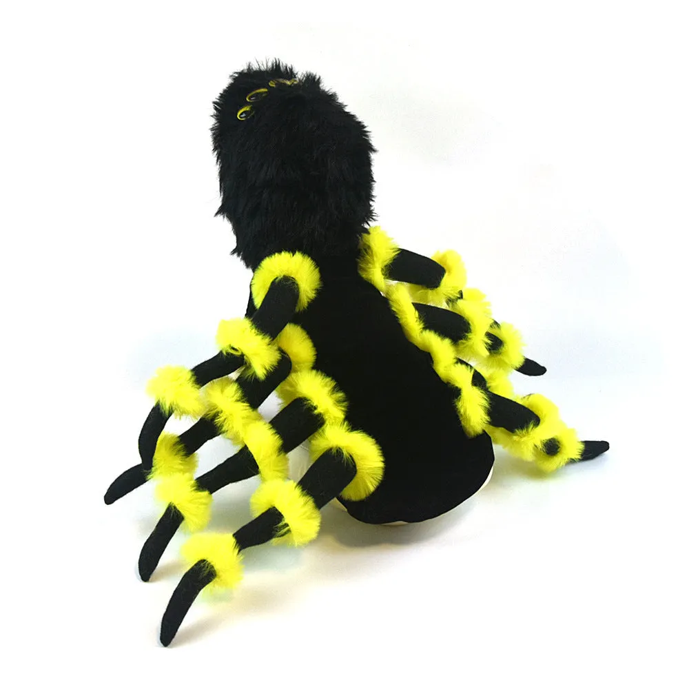 Spider-themed pet costume in polyester for dogs and cats sizes S to XXL