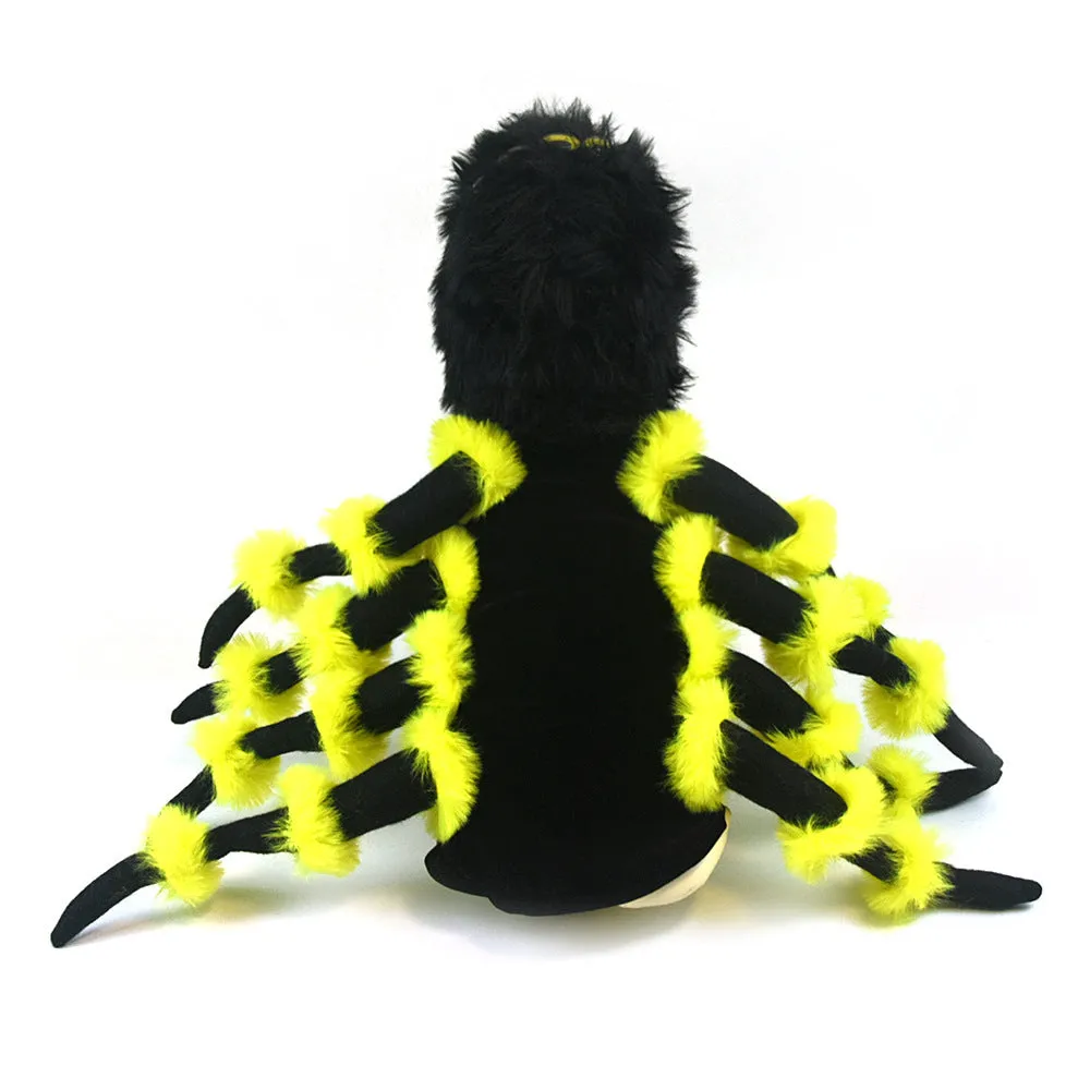 Spider-themed pet costume in polyester for dogs and cats sizes S to XXL