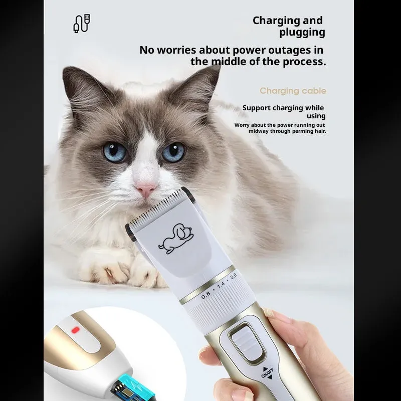 High power pet shaver for large dogs and cats, Pearl White standard model with blade